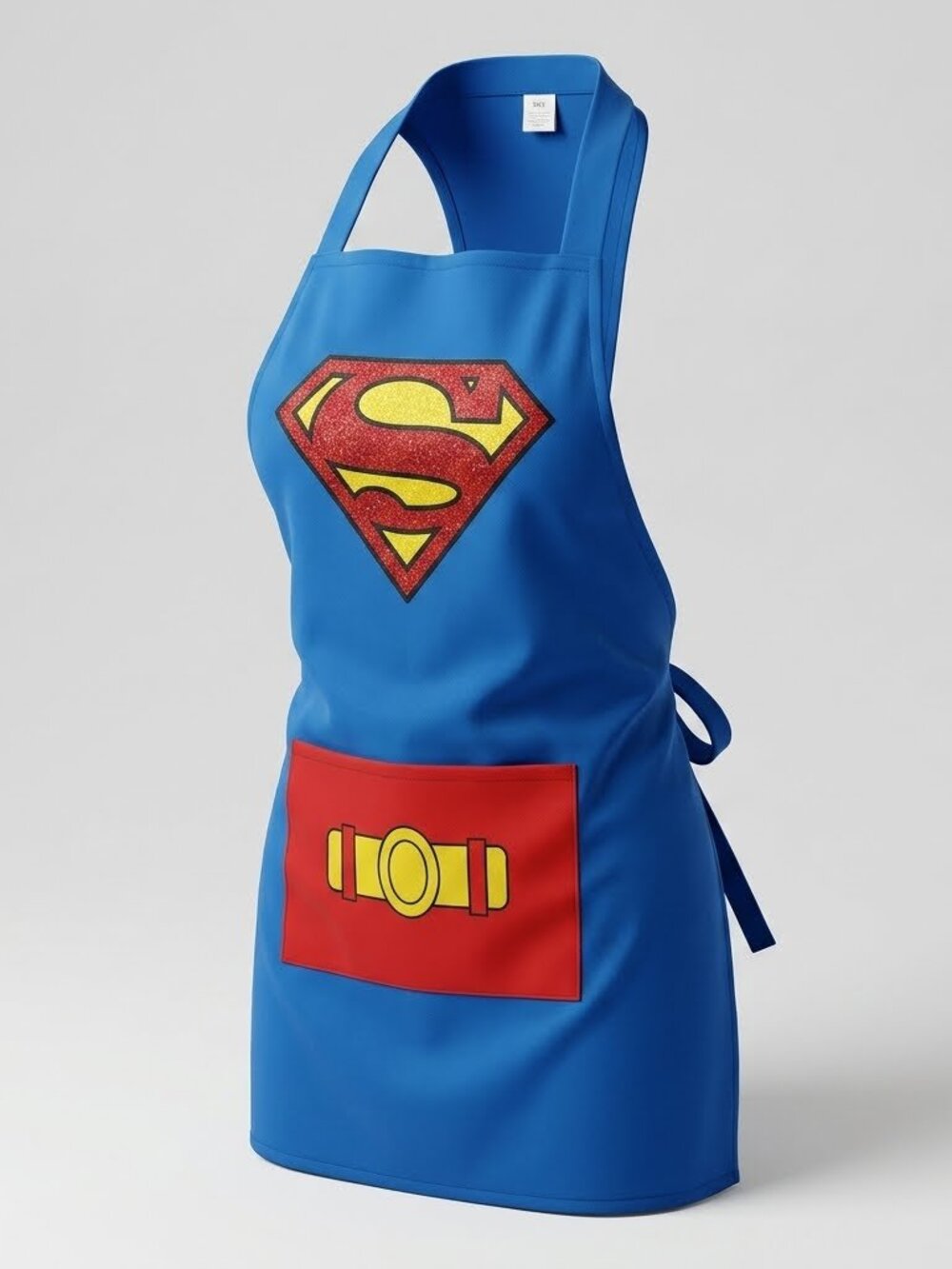 Kids Superman Cooking Apron with Pocket - Blue Child Size